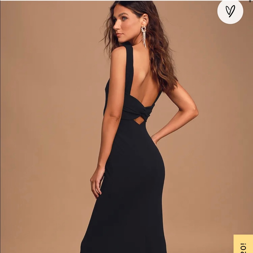 Love In Your Eyes Black Knotted Mermaid Maxi Dress